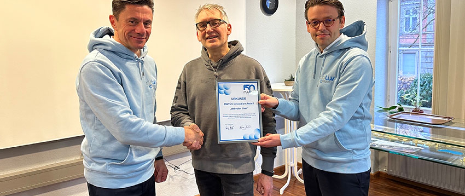 Dirk Wloch hat einen Community-Preis beim „RWTÜV Innovation Award“ gewonnen
